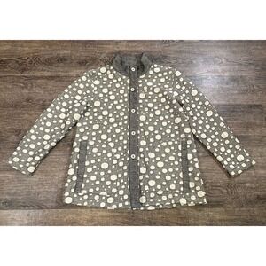 Focus Casual Life Long Sleeve Knit Cardigan Jacket Shacket Gray Ivory Women's S